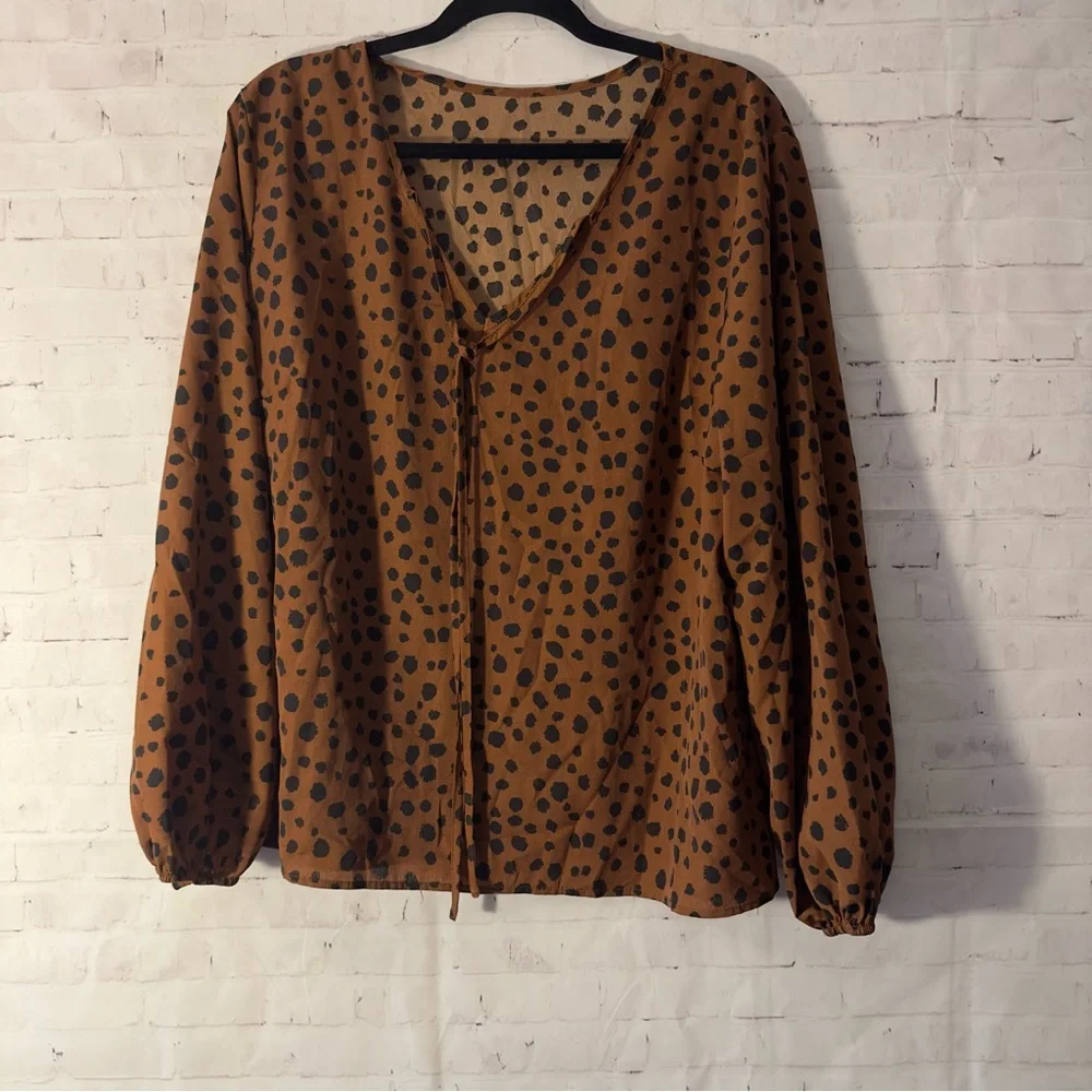 Shein Curve Long Sleeve Blouse - Picture 1 of 5